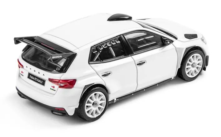 Škoda Fabia RS Rally2 Modellfahrzeug, 1:43, weiß