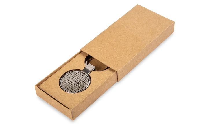 Škoda Schlüsselanhänger mit Pfandchip, silber/schwarz