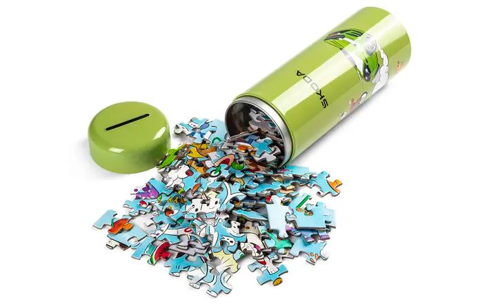Škoda Puzzle in Aluminiumdose, 64-teilig