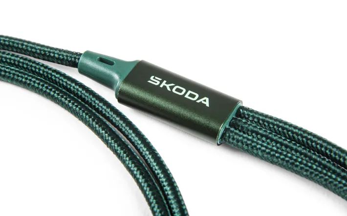Škoda USB-Ladekabel 4in1, L=110 cm, emerald green