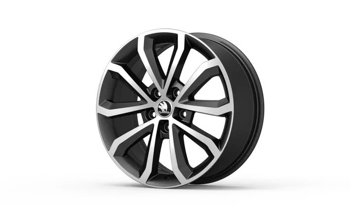 Škoda Leichtmetallfelge Hawk 7x17 5/112/49 Schwarz glanzgedreht