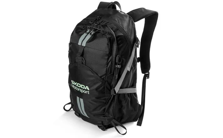 Škoda "Motorsport" Rucksack, 26 l, schwarz/electric green