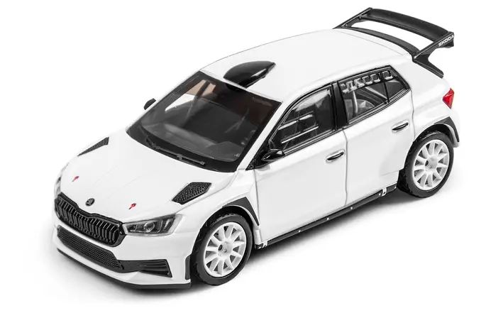 Škoda Fabia RS Rally2 Modellfahrzeug, 1:43, weiß