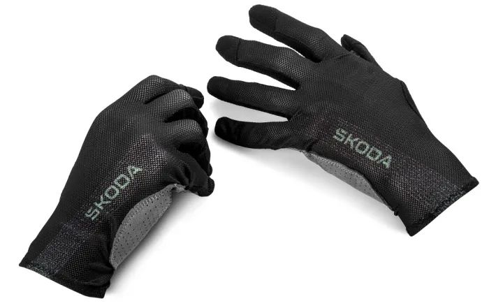 Škoda Fahrrad-Handschuhe (lang), schwarz/grau, Gr. M