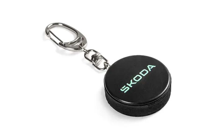 Škoda Mini Eishockeypuck als Schlüsselanhänger