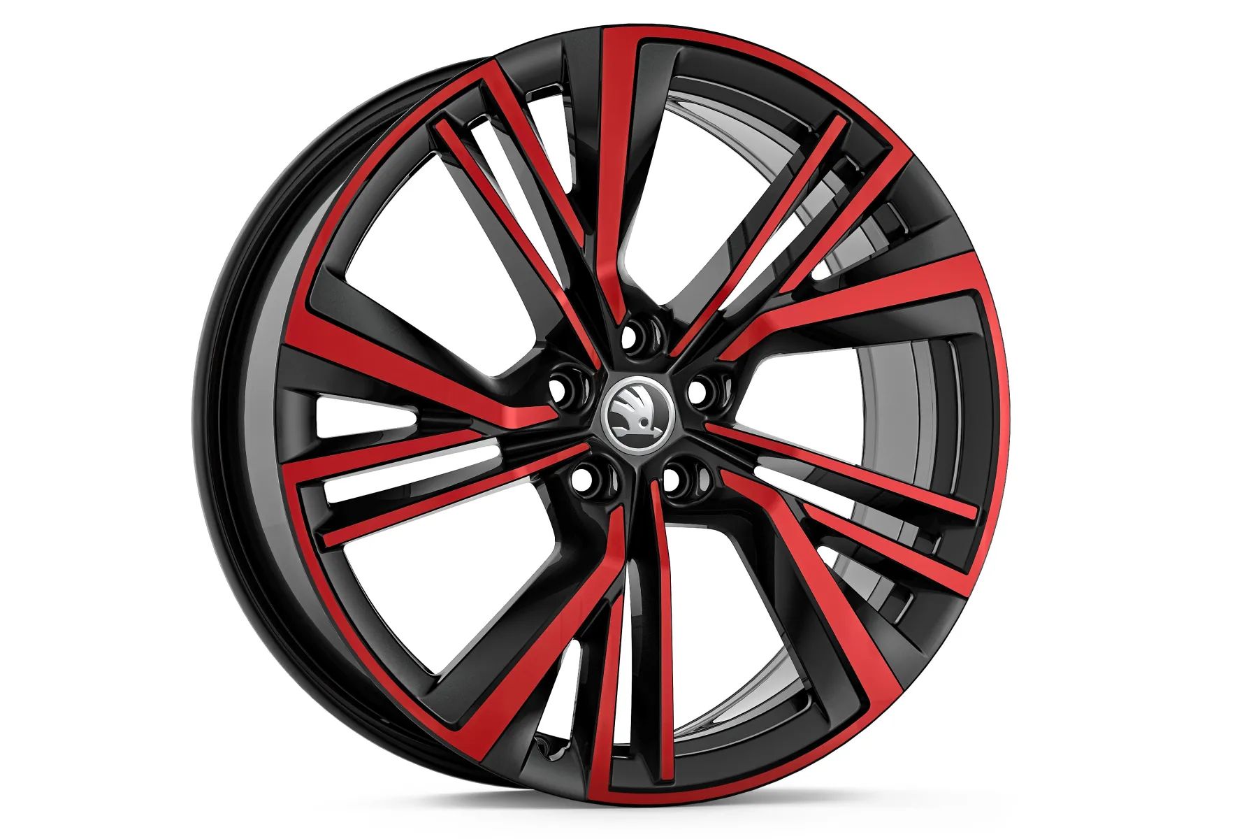 Škoda Leichtmetallfelge Neptune 8x20 5/112/45 Schwarz/rot