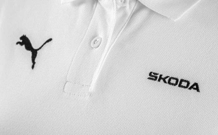 Škoda x Puma Poloshirt, Damen, weiß, Gr. XXL