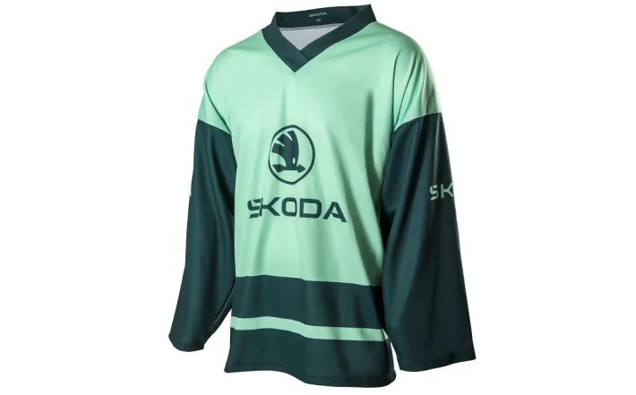 Škoda Hockey-Trikot, emerald green / electric green, Gr. M