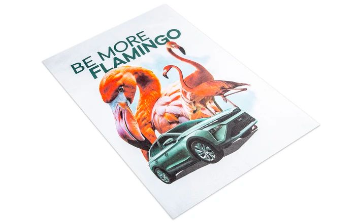 Škoda Handtuch Flamingo, weiß