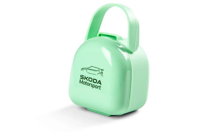 Škoda Motorsport Schnuller mit Band und Clip