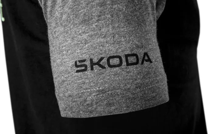 Škoda Motorsport T-Shirt, Herren, schwarz/grau, Gr. XXL