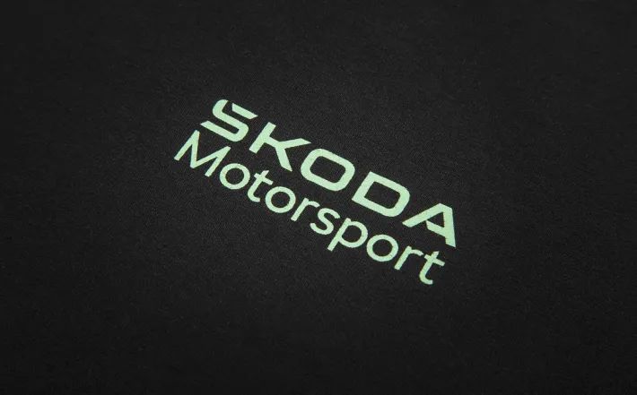 Škoda Motorsport T-Shirt, Herren, schwarz/grau, Gr. XXL