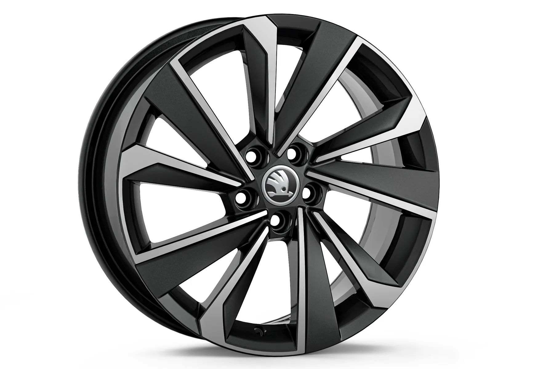 Škoda Leichtmetallfelge Riegel 7x17 5/100/51 Schwarz glanzgedreht