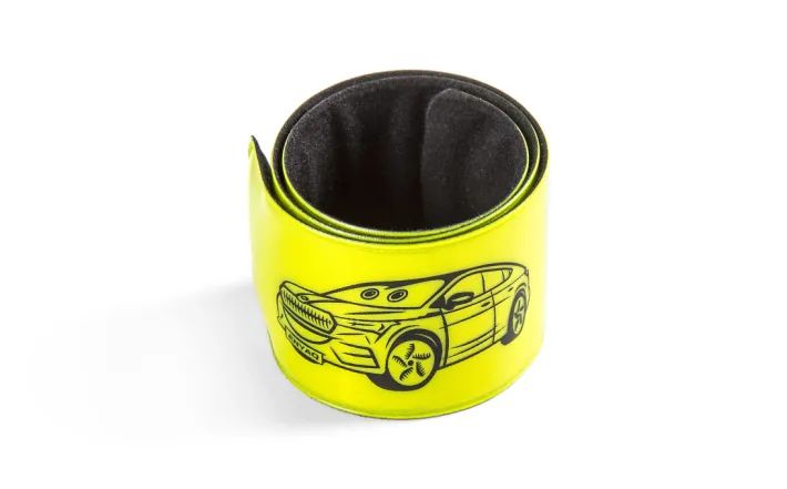 Škoda Kinderarmband, reflektierend, gelb, 30 x 3 cm 