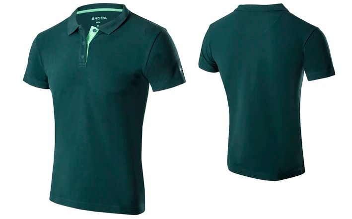 Škoda Herren Polo-Shirt, emerald green