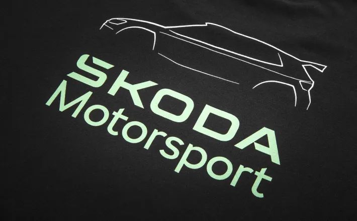Škoda Motorsport T-Shirt, Herren, schwarz/grau, Gr. XXL