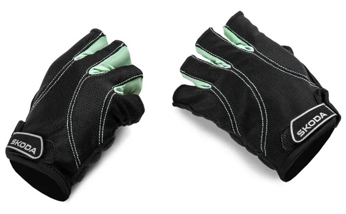 Škoda Fahrrad-Handschuhe (kurz), schwarz/electric green, Gr. XXL