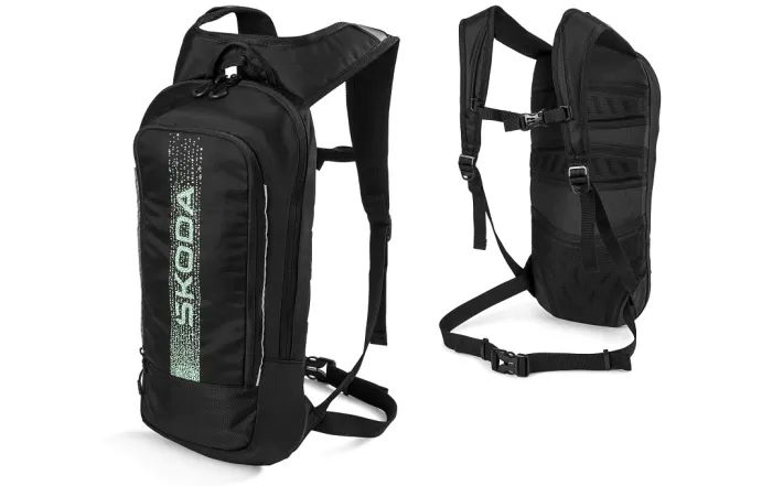 Škoda Fahrradrucksack, 8 l, schwarz/electric green