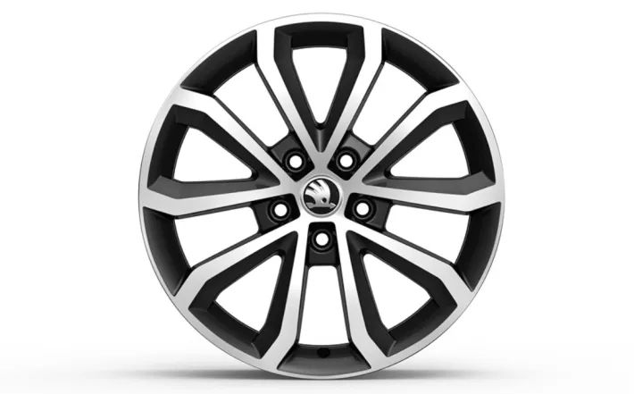 Škoda Leichtmetallfelge Hawk 7x17 5/112/49 Schwarz glanzgedreht