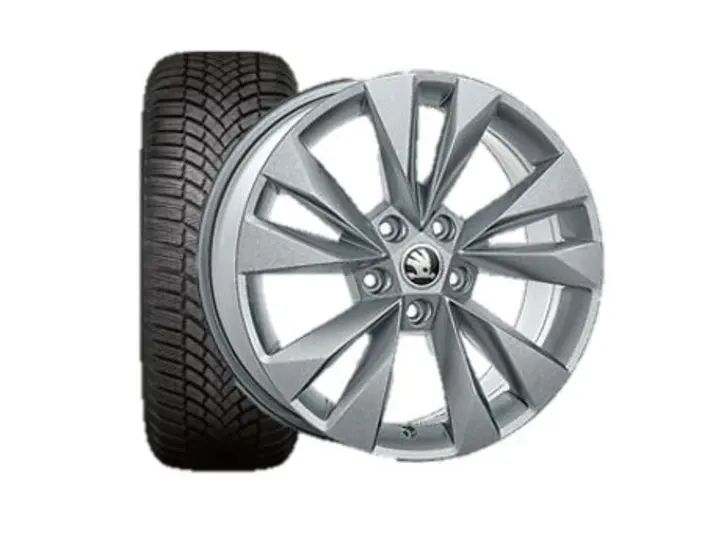 Škoda Original Winterkompletträder Kuma 17", Silber, Bridgestone