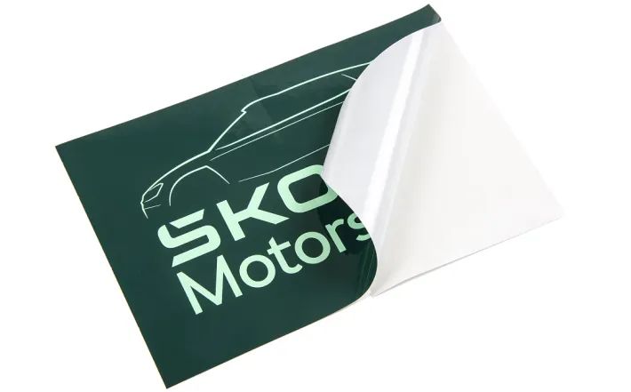 Škoda Motorsport Aufkleber, emerald green/electric green, 15 x 10 cm