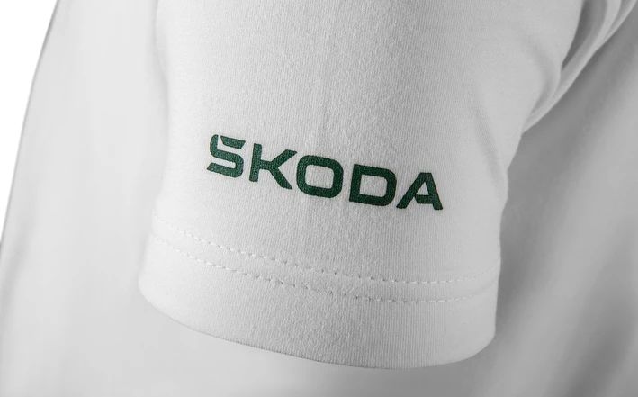 Škoda T-Shirt Flamingo, Unisex, weiß, Gr. XS