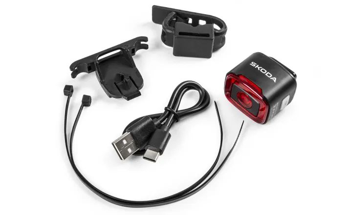 Škoda LED-Fahrradlicht hinten, 50 lm, 4 Beleuchtungsmodi, schwarz