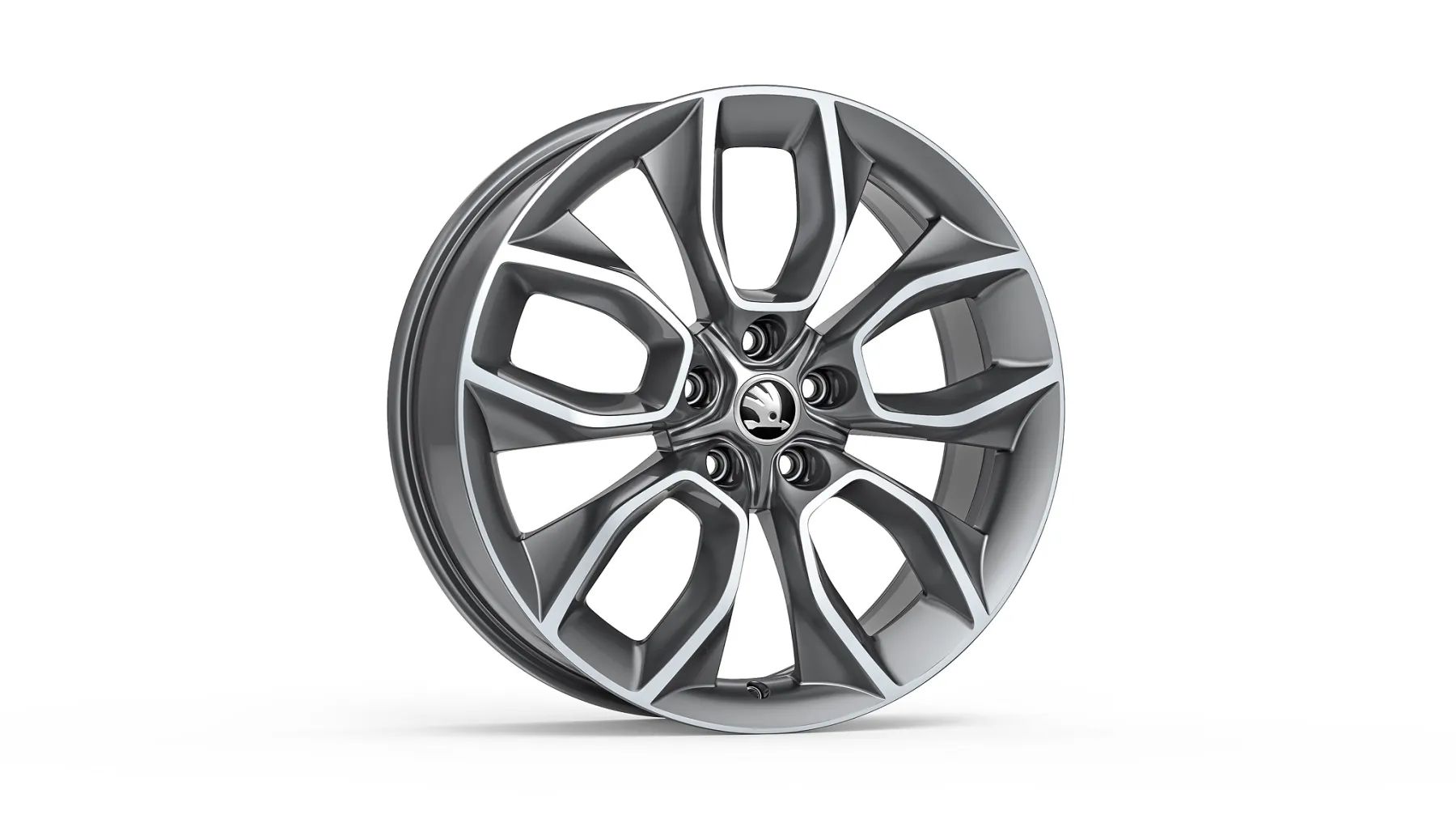 Škoda Leichtmetallfelge Crater 8x19 5/112/45 Anthrazit glanzgedreht