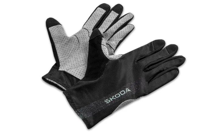 Škoda Fahrrad-Handschuhe (lang), schwarz/grau, Gr. M