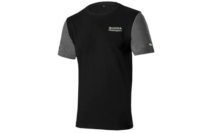 Škoda Motorsport T-Shirt, Herren, schwarz/grau, Gr. XXL