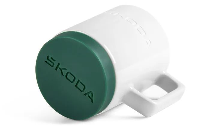 Škoda Porzellantasse mit Silikonunterlage, 350ml